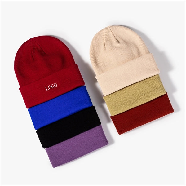 Solid Knitted Wool Cap