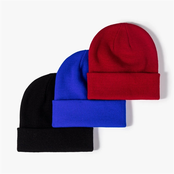 Solid Knitted Wool Cap