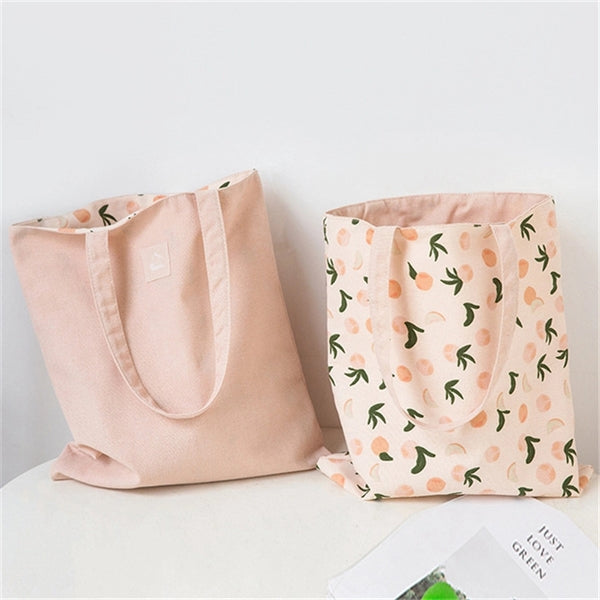 Double Sided Large Capacity Canvas Tote Bag
