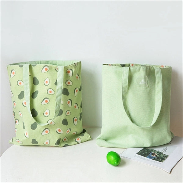 Double Sided Large Capacity Canvas Tote Bag