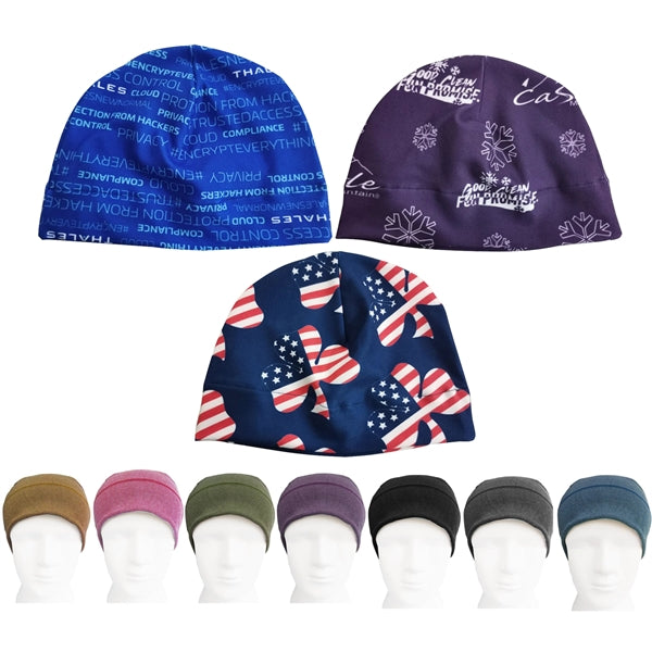 Full Color Dye Sublimation Warm Fleece Hat Beanie Head Wear