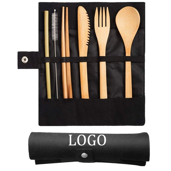 Set Of Travel Bamboo Tableware Storage