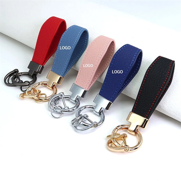 Coustom LOGO PU Leather Keychain