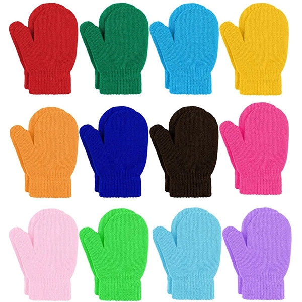 Toddler Knitted Mittens Magic Stretch Gloves