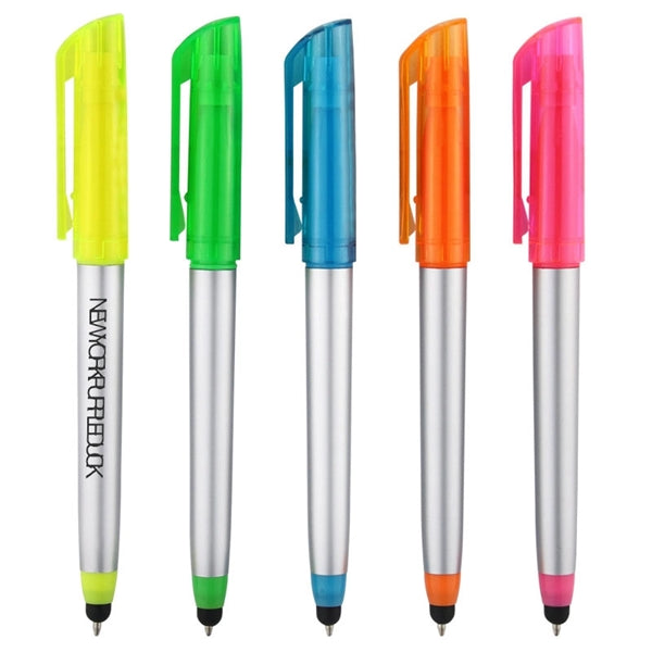 3 in 1 Stylus Ballpoint Pen with Highlighter