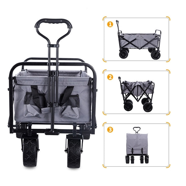Outdoor Beach Camping Collapsible Folding Cart Wagon