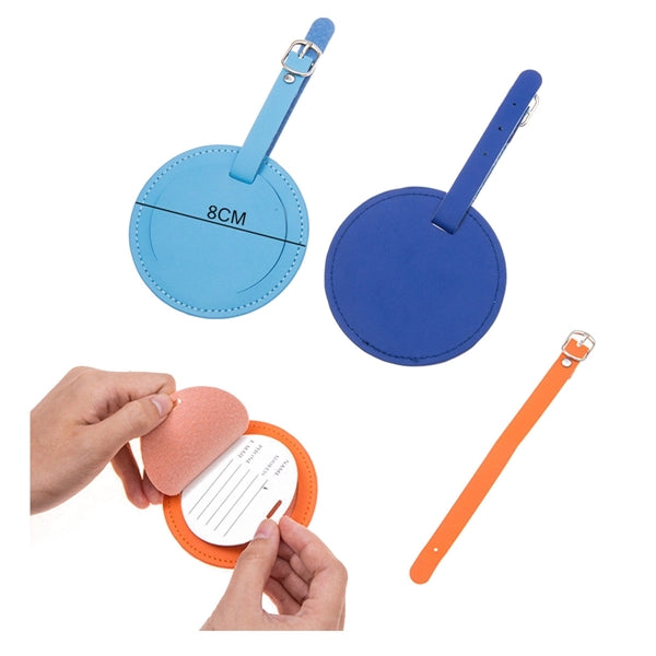 Pu Leather Round Baggage Tag