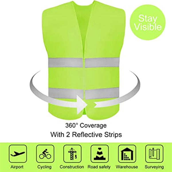 Safety Construction Vest with 2 Reflective Strips