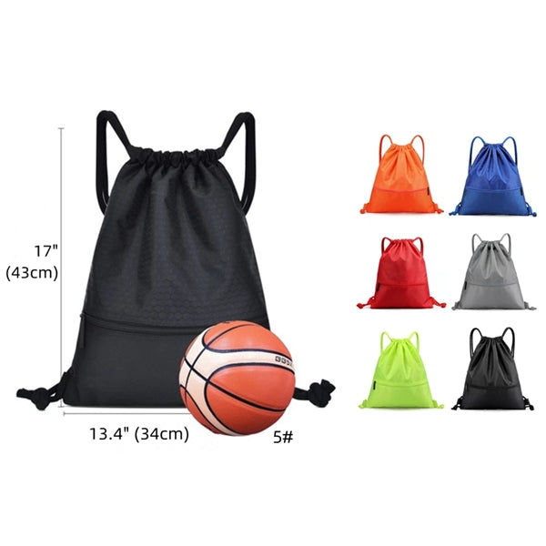Drawstring Backpack With Zip Pockets