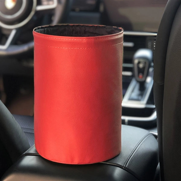 Collapsible Waterproof Portable PU Leather Car Trash Can