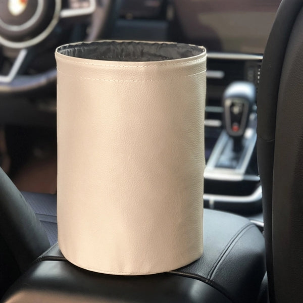 Collapsible Waterproof Portable PU Leather Car Trash Can