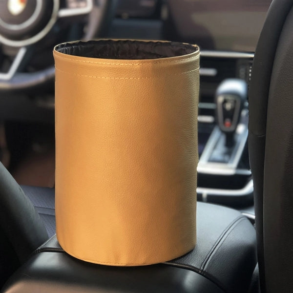 Collapsible Waterproof Portable PU Leather Car Trash Can