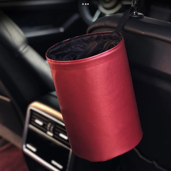 Collapsible Waterproof Portable PU Leather Car Trash Can