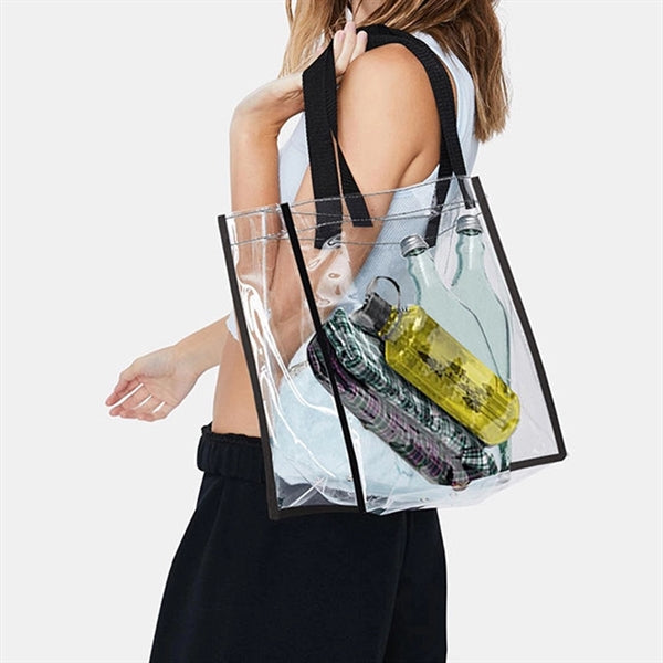 Clear Vinyl Stadium Compliant Tote Bag for Game Day