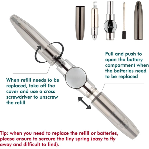 Led Fingertip Gyro Ballpoint Pen