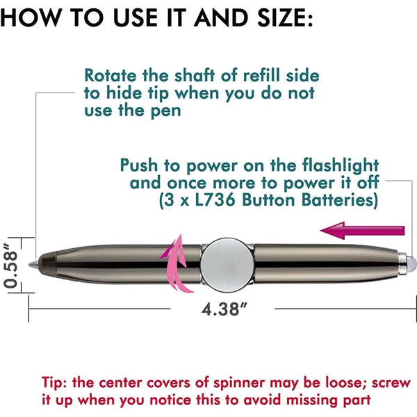 Led Fingertip Gyro Ballpoint Pen