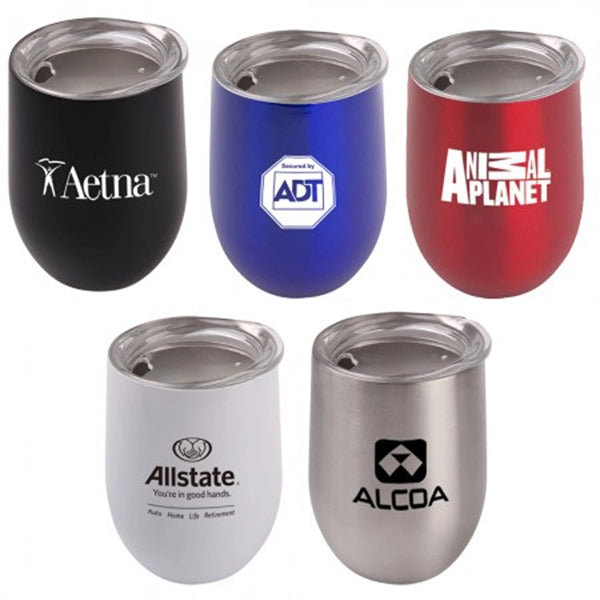 12 oz Tumbler Stainless Steel Wine Cup with Slider Lid