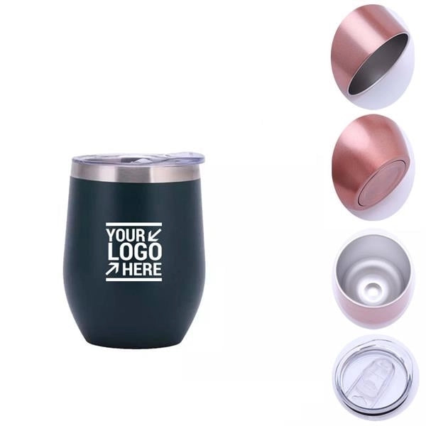 12 oz Tumbler Stainless Steel Wine Cup with Slider Lid