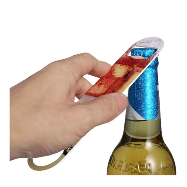 Paddle Shaped Bottle Opener with Key Loop