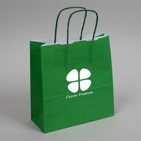 Green Kraft Paper Tinted Euro Tote Shopping Bag