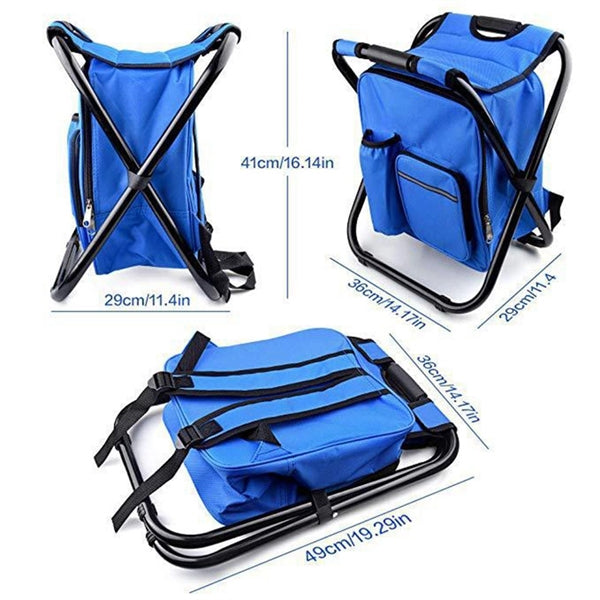 Backpack Foldable Chair With Cooler Bag