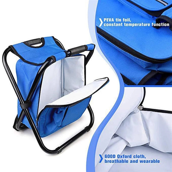 Backpack Foldable Chair With Cooler Bag
