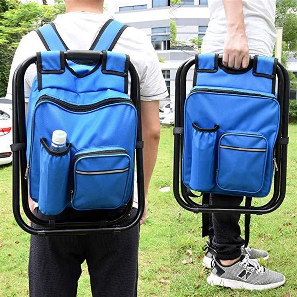 Backpack Foldable Chair With Cooler Bag