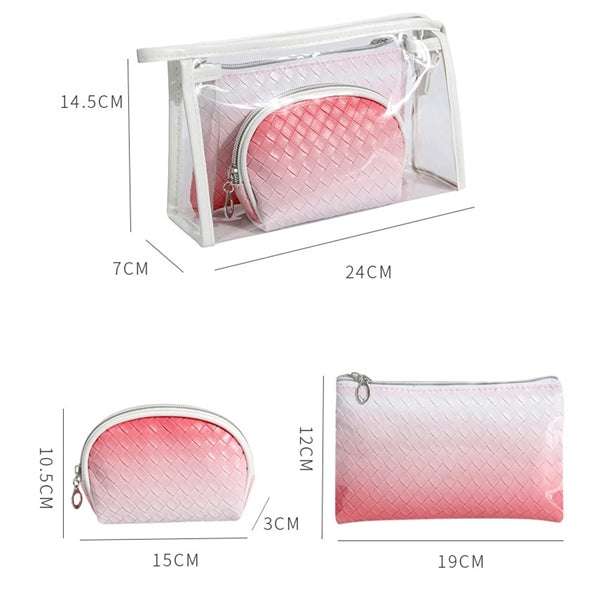 3-in-1 Transparent PVC Travel Toiletry Set