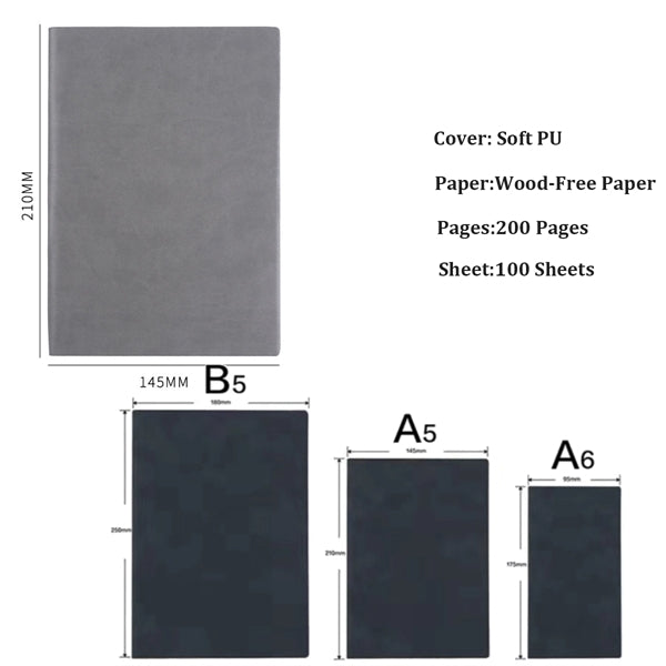 A5 PU Cover Lined Business Notebook