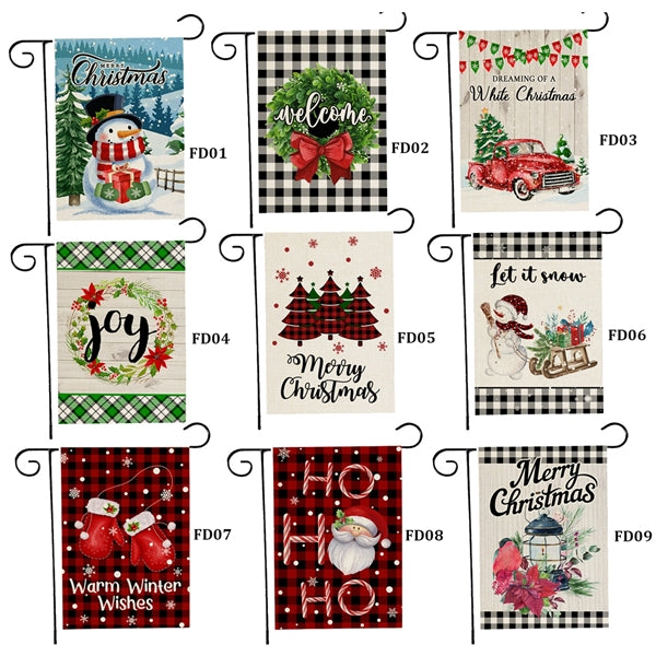 Welcome Wreath Christmas Garden Flag