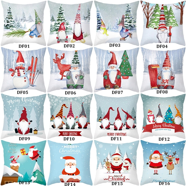 Cute Gnomes Santa Decorative Pillow Cover