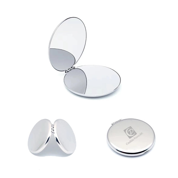Stainless Steel Double-Sided Mini Compact Makeup Mirror