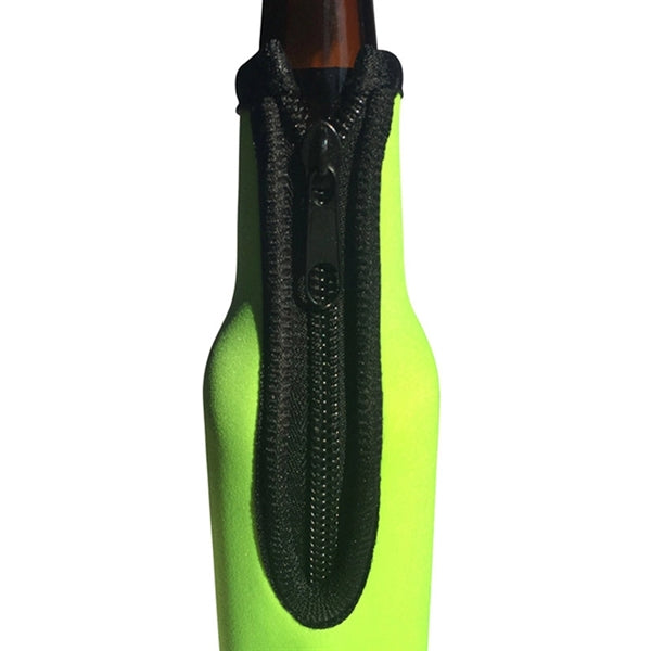 Zippered Beer Bottle Cooler Beverage Sleeve