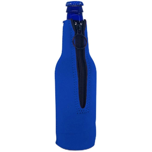 Zippered Beer Bottle Cooler Beverage Sleeve