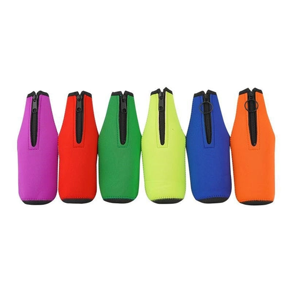 Zippered Beer Bottle Cooler Beverage Sleeve