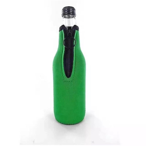 Zippered Beer Bottle Cooler Beverage Sleeve