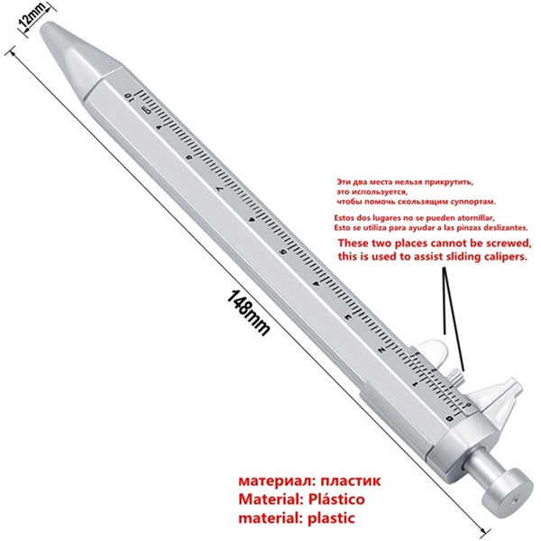 Multi-Functional Stainless Steel Vernier Caliper Pen