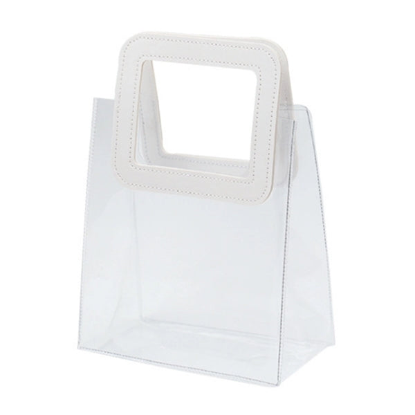 PVC Clear/Holographic Tote Bag With Leather Handle
