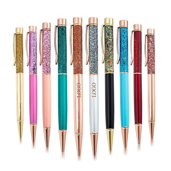 Premium Bling Dynamic Glitter and Gold Foil Ballpoint Pen
