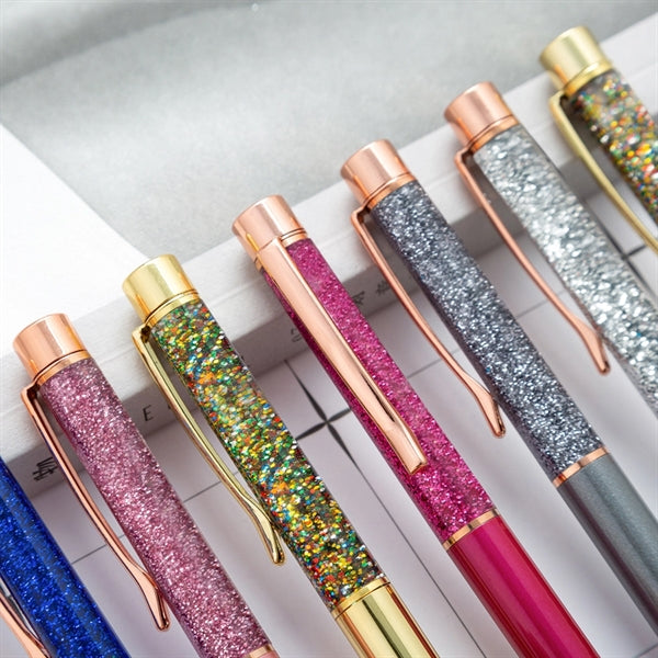 Premium Bling Dynamic Glitter and Gold Foil Ballpoint Pen