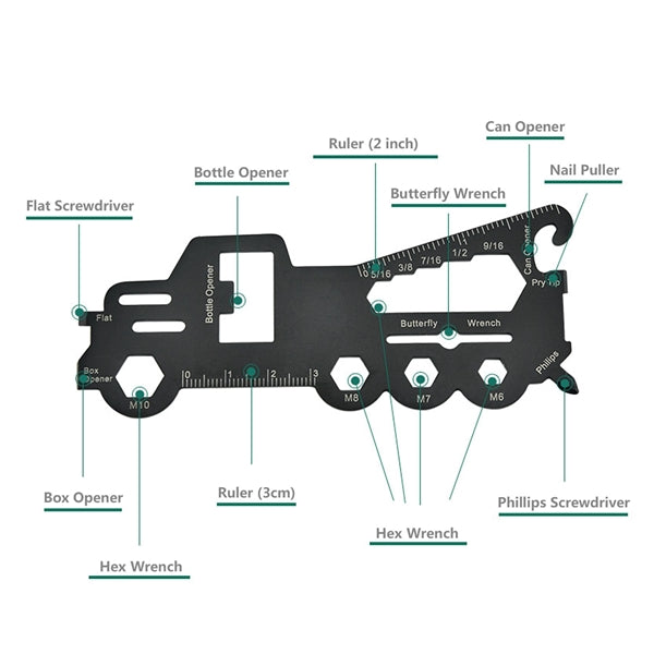 11 In 1 Pocket EDC Truck Multi tool Card