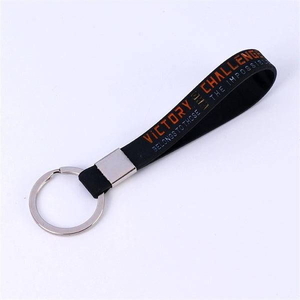 Printed Colorful Silicone Strap Keychain
