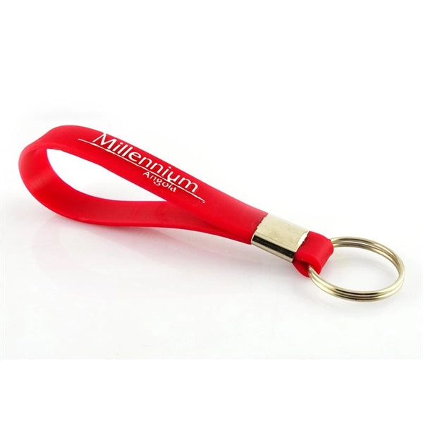 Printed Colorful Silicone Strap Keychain