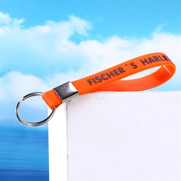 Printed Colorful Silicone Strap Keychain