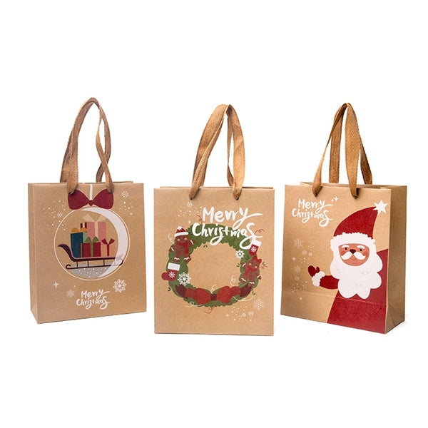 Christmas Kraft Paper Gift Tote Bag