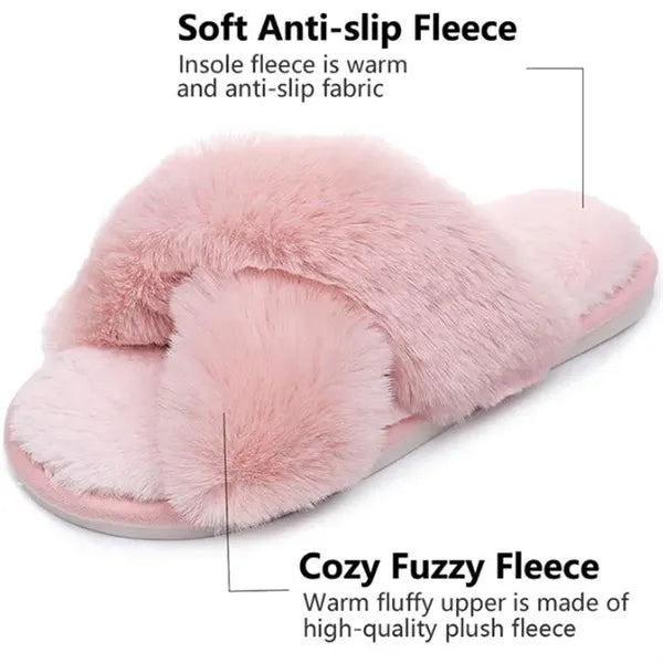 Cross Band Winter Slipper