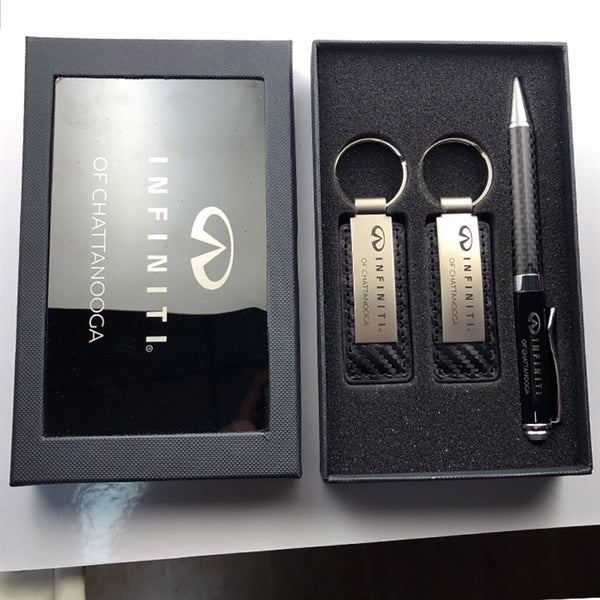 Carbon Fibre Key Chains and Pen Gift Set