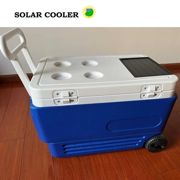60Qt Solar Panel Wheeled Cooler