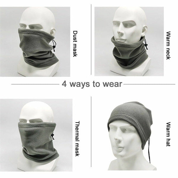 Winter Fleece Drawstring Windproof Gaiter Mask