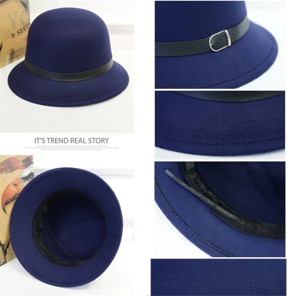 Women's Autumn Winter Wool Bucket Hat